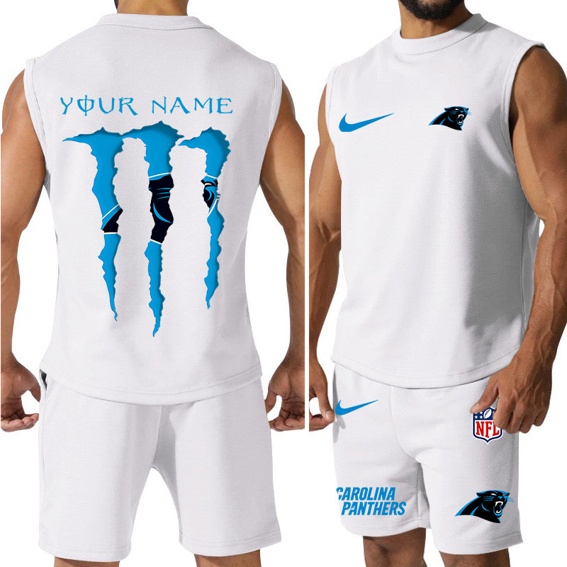 Carolina Panthers Colorful Combo Men Jersey Tank Top and Shorts AZBTCMJTTS000010
