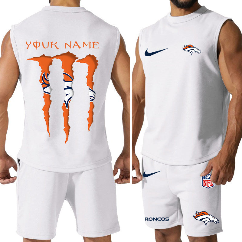 Denver Broncos Colorful Combo Men Jersey Tank Top and Shorts AZBTCMJTTS000015