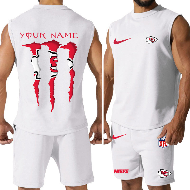 Kansas City Chiefs Colorful Combo Men Jersey Tank Top and Shorts AZBTCMJTTS000021