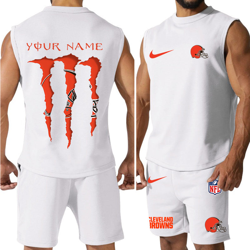 Cleveland Browns Colorful Combo Men Jersey Tank Top and Shorts AZBTCMJTTS000013
