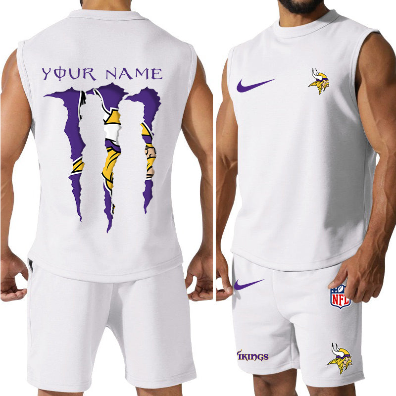 Minnesota Vikings Colorful Combo Men Jersey Tank Top and Shorts AZBTCMJTTS000023