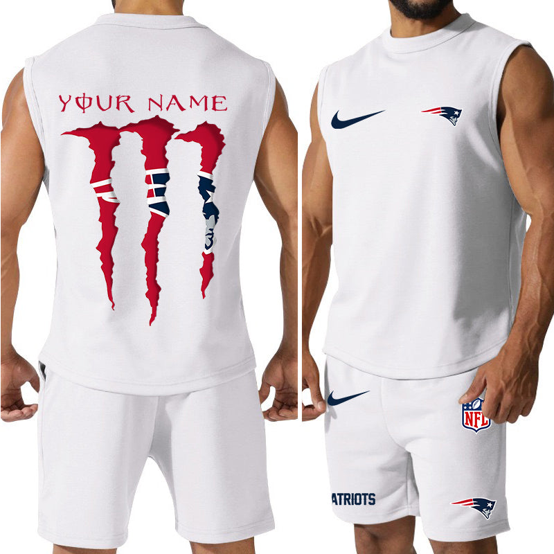 New England Patriots Colorful Combo Men Jersey Tank Top and Shorts AZBTCMJTTS000024