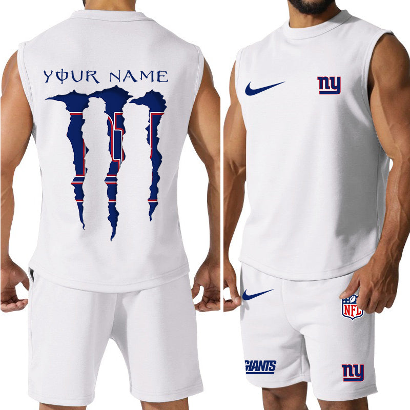 New York Giants Colorful Combo Men Jersey Tank Top and Shorts AZBTCMJTTS000026
