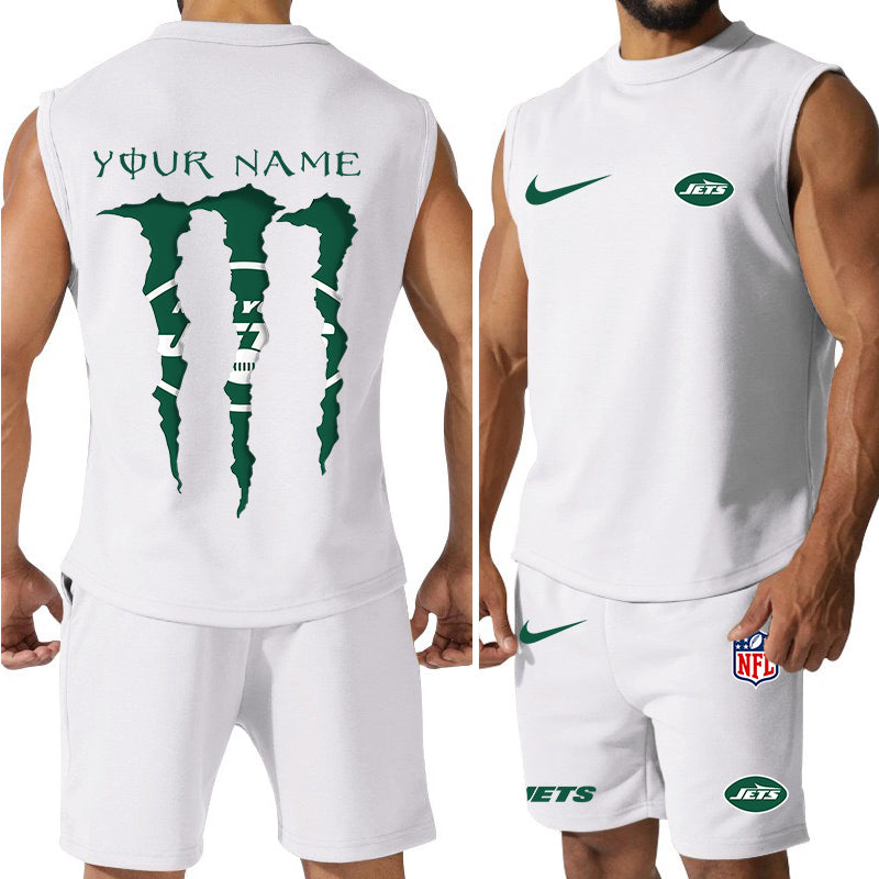 New York Jets Colorful Combo Men Jersey Tank Top and Shorts AZBTCMJTTS000027