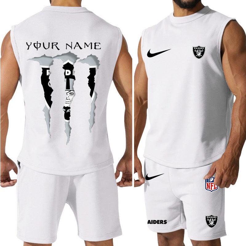 Las Vegas Raiders Colorful Combo Men Jersey Tank Top and Shorts AZBTCMJTTS000028