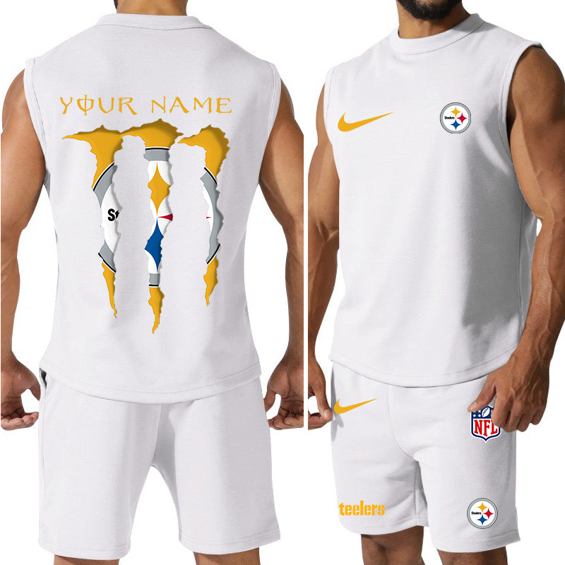 Pittsburgh Steelers Colorful Combo Men Jersey Tank Top and Shorts AZBTCMJTTS000030