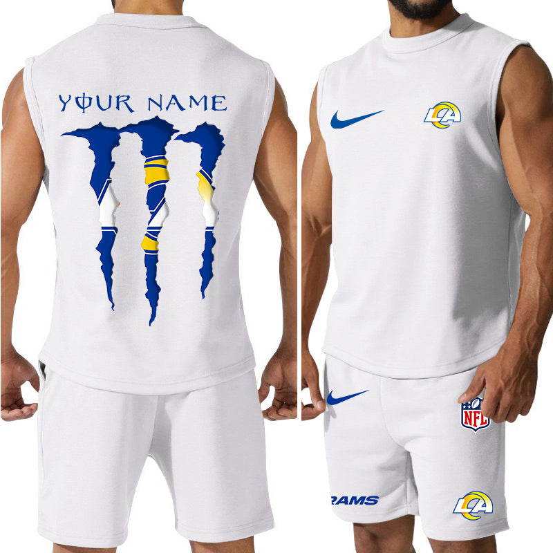 Los Angeles Rams Colorful Combo Men Jersey Tank Top and Shorts AZBTCMJTTS000031
