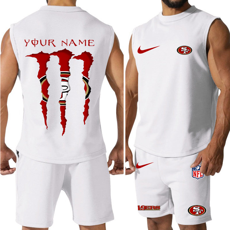 San Francisco 49ers Colorful Combo Men Jersey Tank Top and Shorts AZBTCMJTTS000001