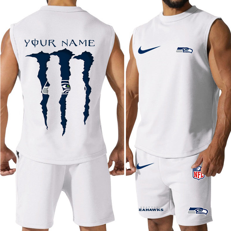 Seattle Seahawks Colorful Combo Men Jersey Tank Top and Shorts AZBTCMJTTS000002