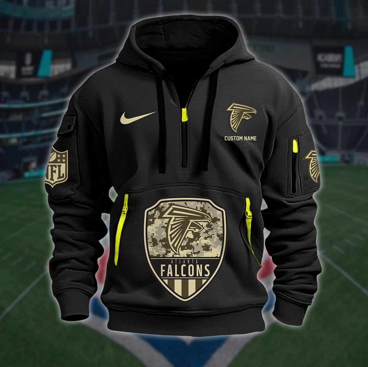 Atlanta Falcons New Personalized Quarter Zip Hoodie Limited Edition AZBTQZH000189