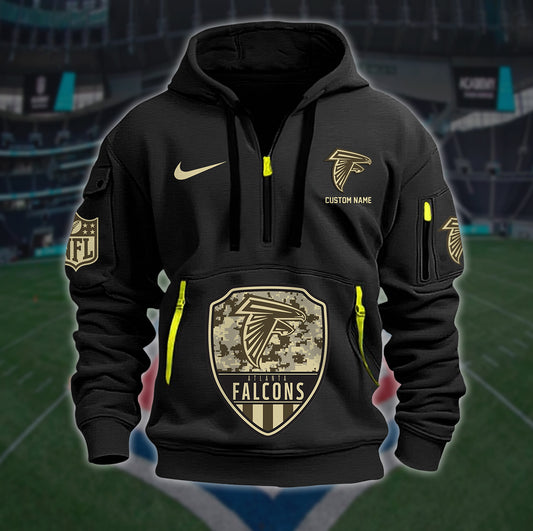 Atlanta Falcons New Personalized Quarter Zip Hoodie Limited Edition AZBTQZH000189