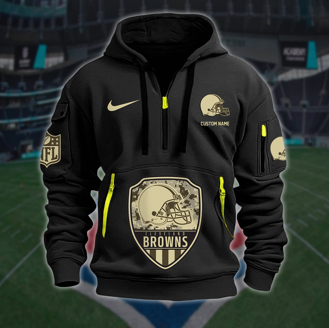 Cleveland Browns New Personalized Quarter Zip Hoodie Limited Edition AZBTQZH000180