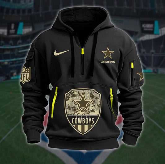 Dallas Cowboys New Personalized Quarter Zip Hoodie Limited Edition AZBTQZH000181
