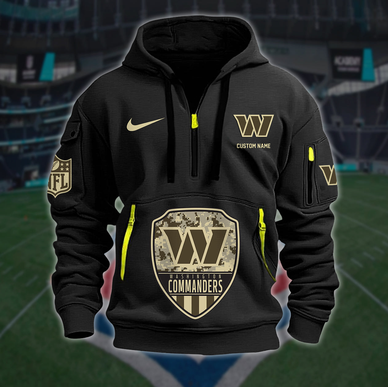 Washington Commanders New Personalized Quarter Zip Hoodie Limited Edition AZBTQZH000206