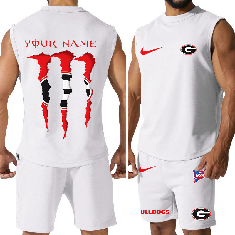 Georgia Bulldogs Colorful Combo Men Jersey Tank Top and Shorts AZBTCMJTTS000044