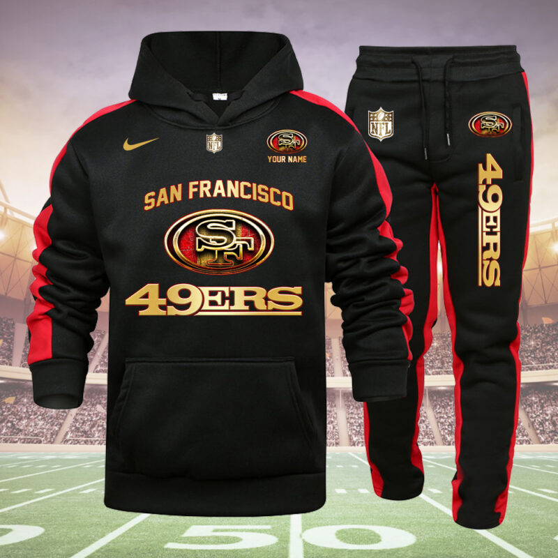 San Francisco 49ers Personalized Golden Logo Hoodie Set AZBTHS000028