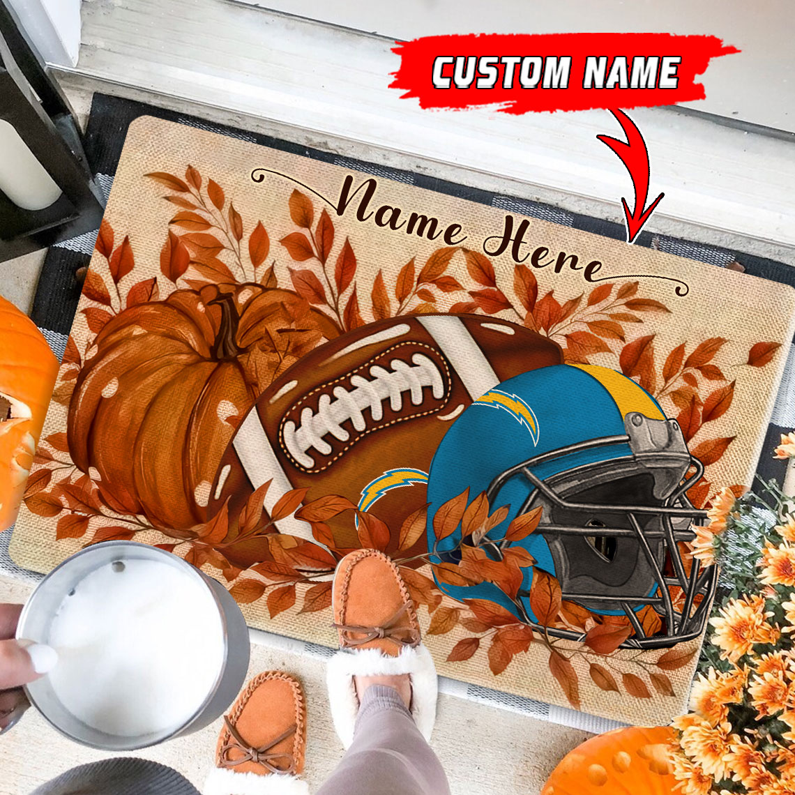 Los Angeles Chargers  Fall Doormat New Collection AZBTDM000058