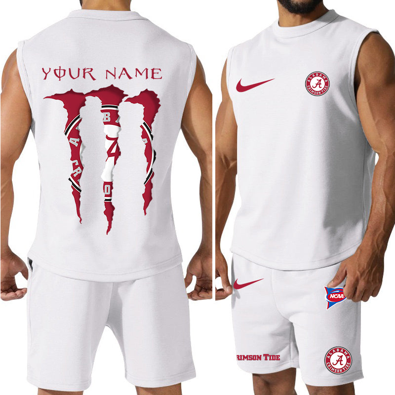 Alabama Crimson Tide Colorful Combo Men Jersey Tank Top and Shorts AZBTCMJTTS000038