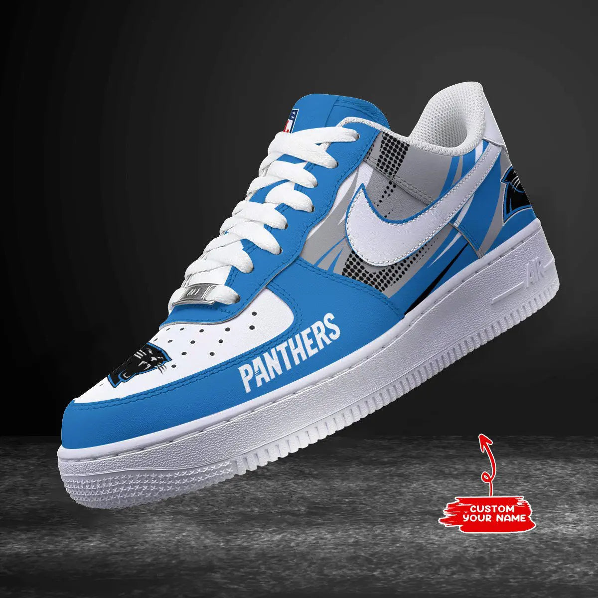 Carolina Panthers Personalized AF1-1 Logo Pattern Sneakers AZBTAF1000220