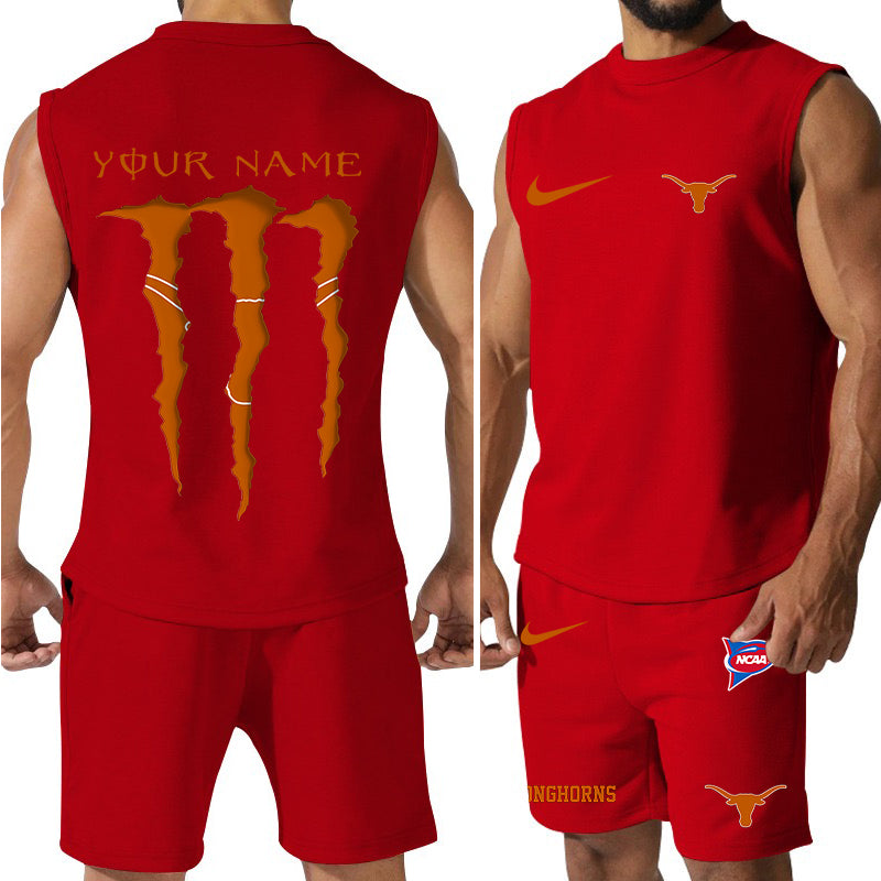 Texas Longhorns Colorful Combo Men Jersey Tank Top and Shorts AZBTCMJTTS000068