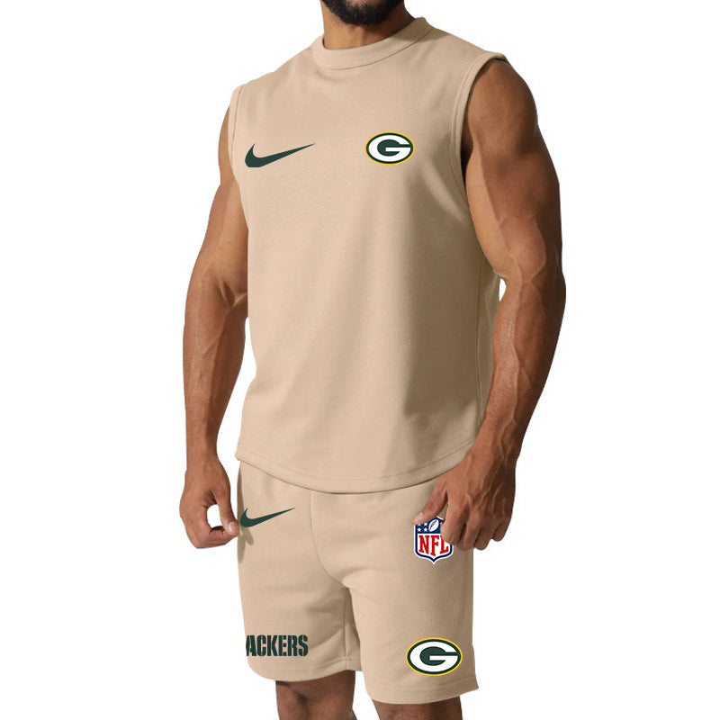Green Bay Packers Colorful Combo Men Jersey Tank Top and Shorts AZBTCMJTTS000017
