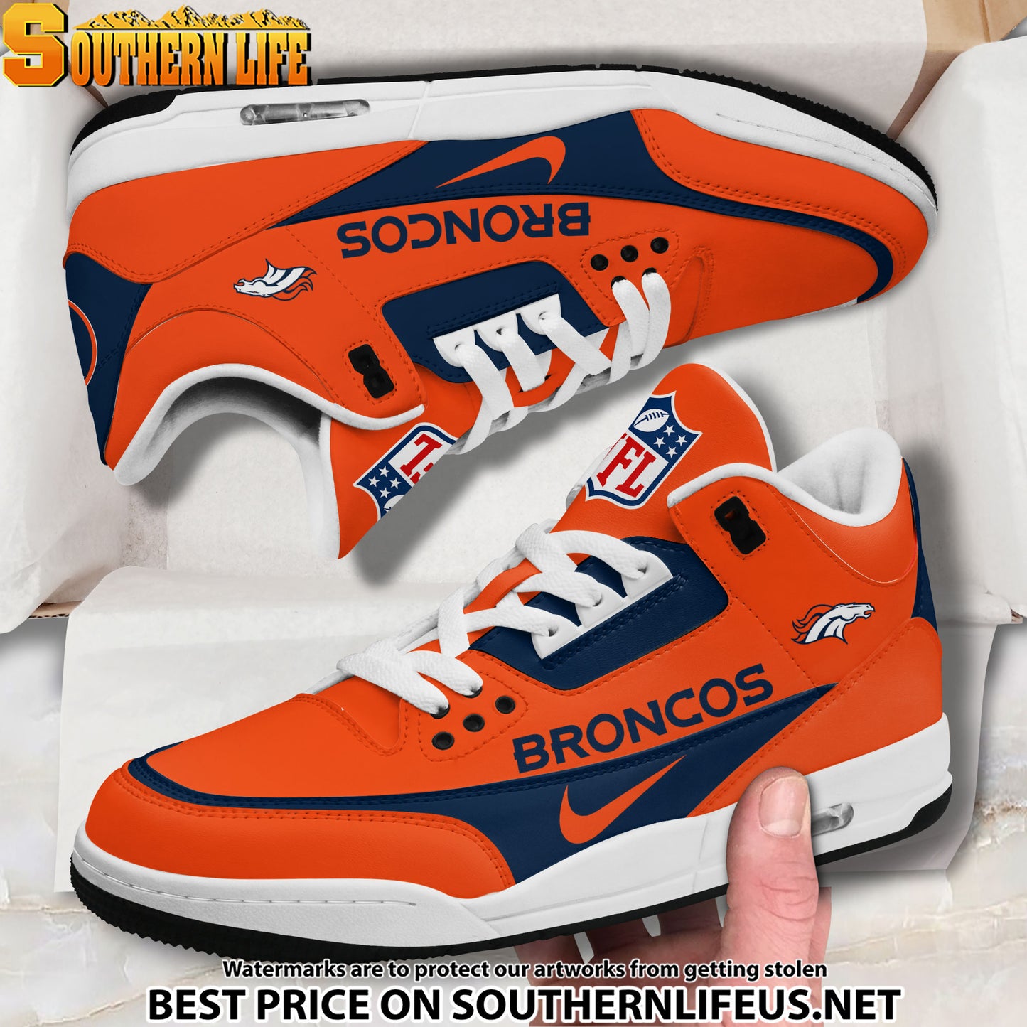 Denver Broncos JD3 New Sport Football Sneakers AZBTAJ3000275