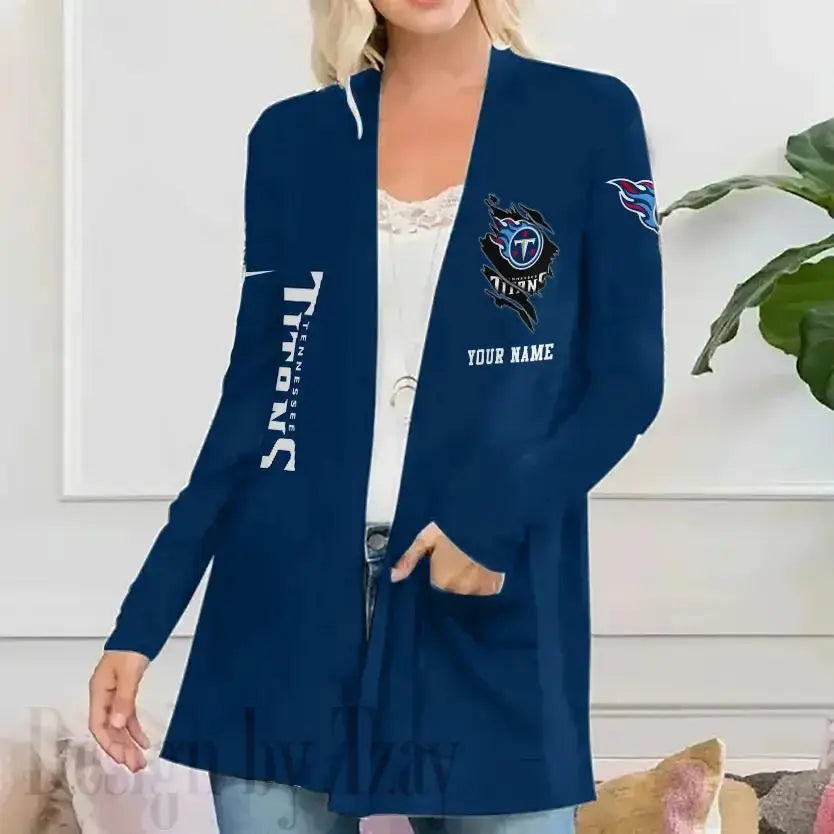 Tennessee Titans Women Patch Pocket Cardigan BT189