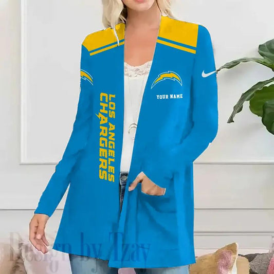 Los Angeles Chargers Women Patch Pocket Cardigan BT108