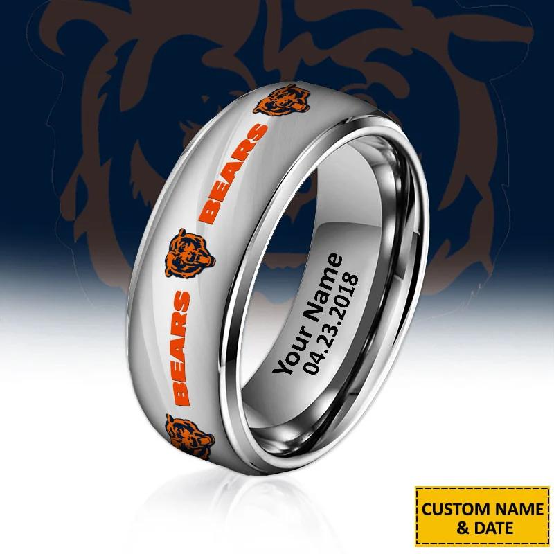 Chicago Bears Special Stainless Ring Custom Name AZBTSR000060
