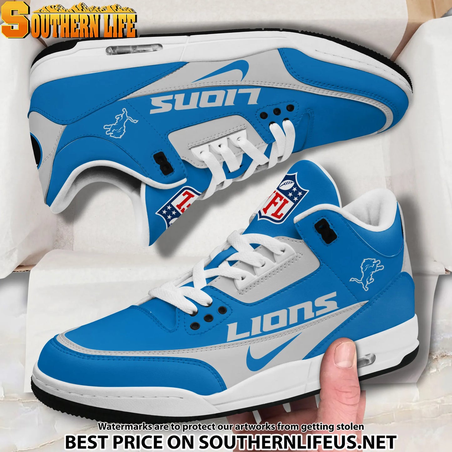 Detroit Lions JD3 New Sport Football Sneakers AZBTAJ3000274