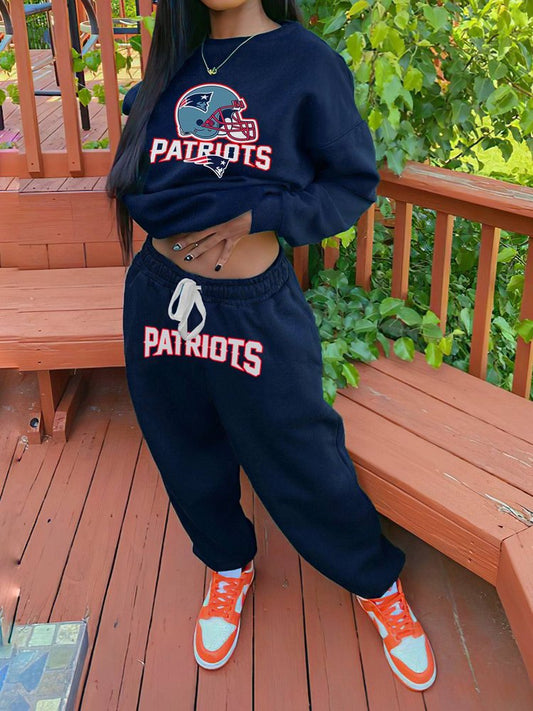 New England Patriots Drop Shoulder Sweatshirt and Sweatpants AZBTDSS000007