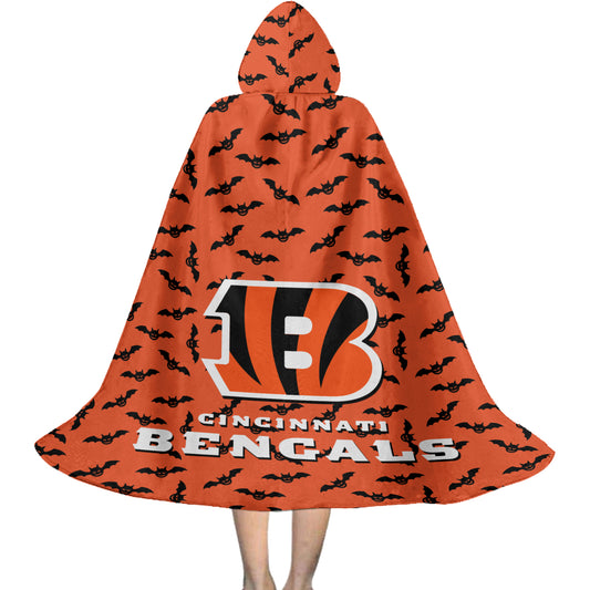 Cincinnati Bengals Halloween Bats Limited Edition All-Over Print Halloween Cloak