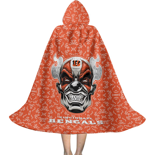 Cincinnati Bengals Halloween Clown Limited Edition All-Over Print Halloween Cloak