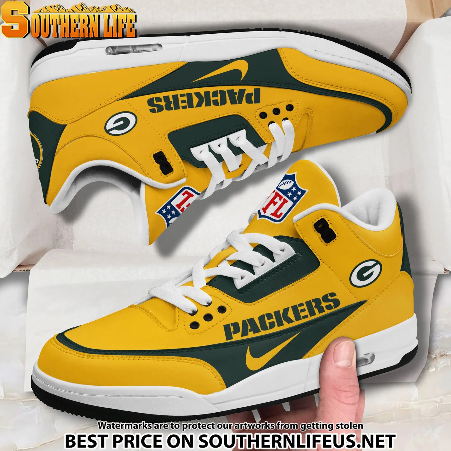 Green Bay Packers JD3 New Sport Football Sneakers AZBTAJ3000276
