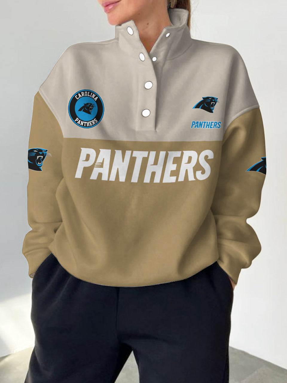 Carolina Panthers Casual Colorful Stand Collar Sweatshirt AZBTSCSW000346