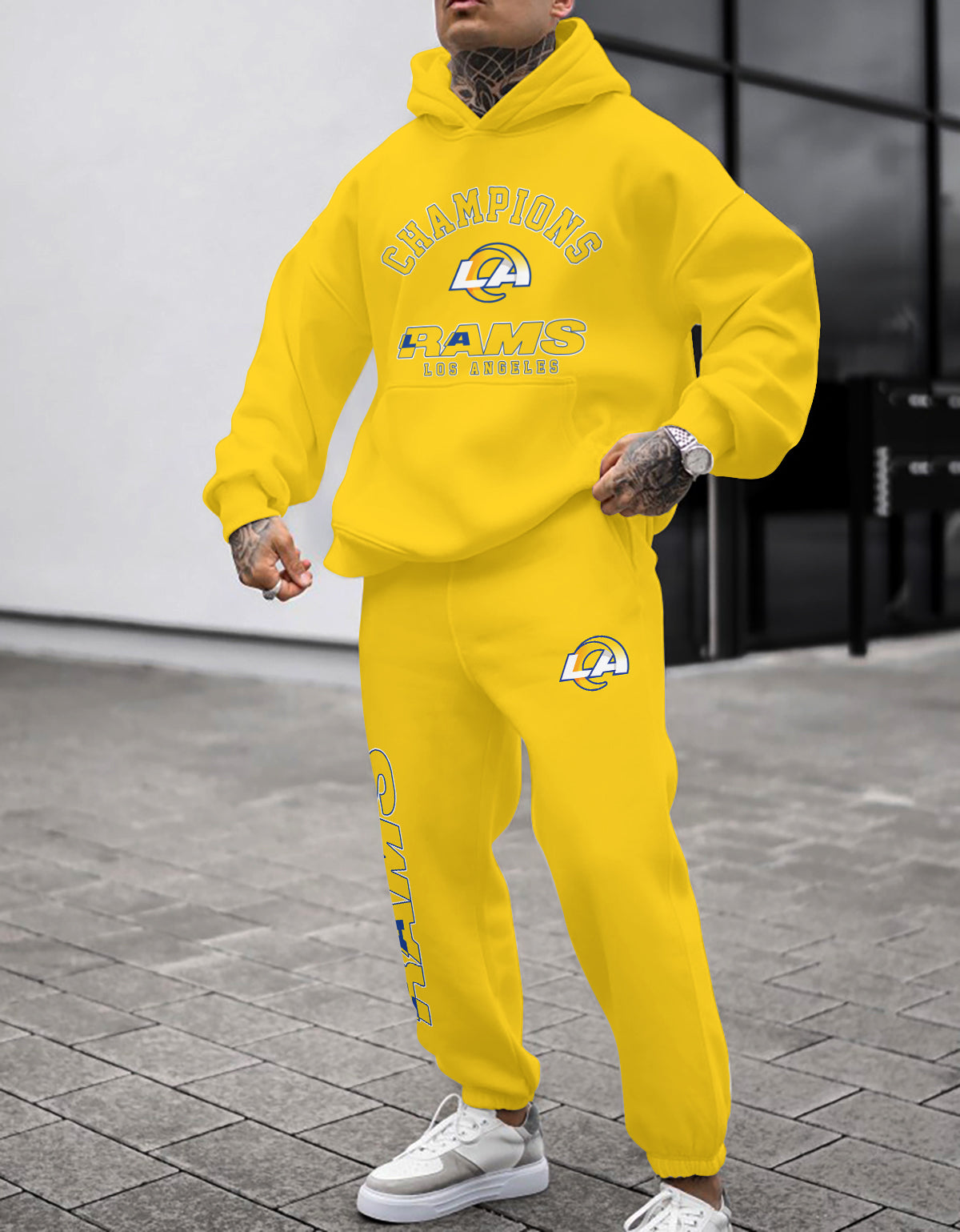 Los Angeles Rams Combo Pullover Hoodie And Sweatpants AZBTPHSP000143