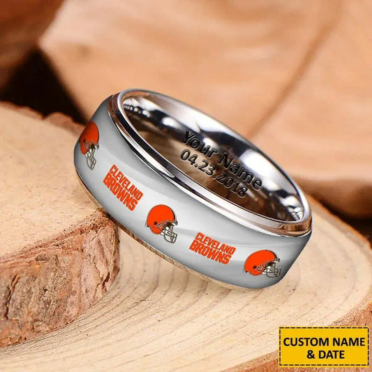 Cleveland Browns Special Stainless Ring Custom Name AZBTSR000057