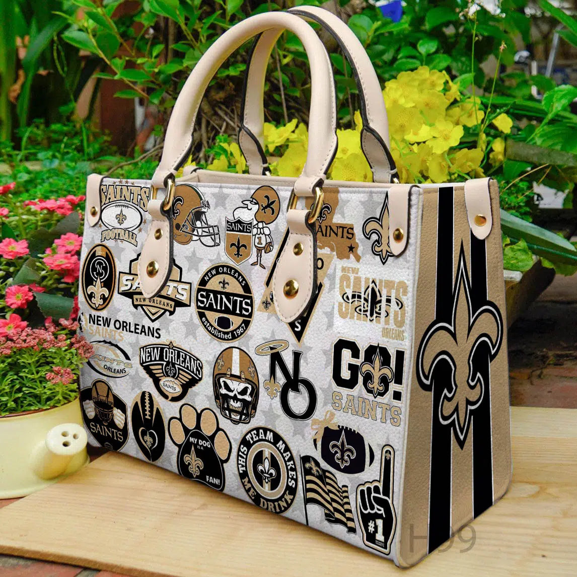 New Orleans Saints Leather Hand Bag BBLTHB668