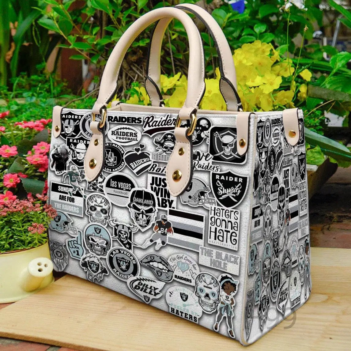 Las Vegas Raiders Leather Hand Bag BBLTHB648