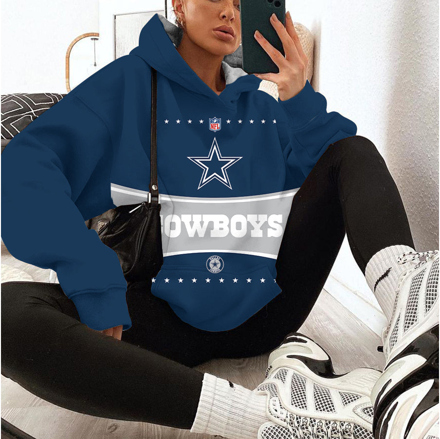 Dallas Cowboys Printed Hooded Pocket Pullover Hoodie AZBTPH000054
