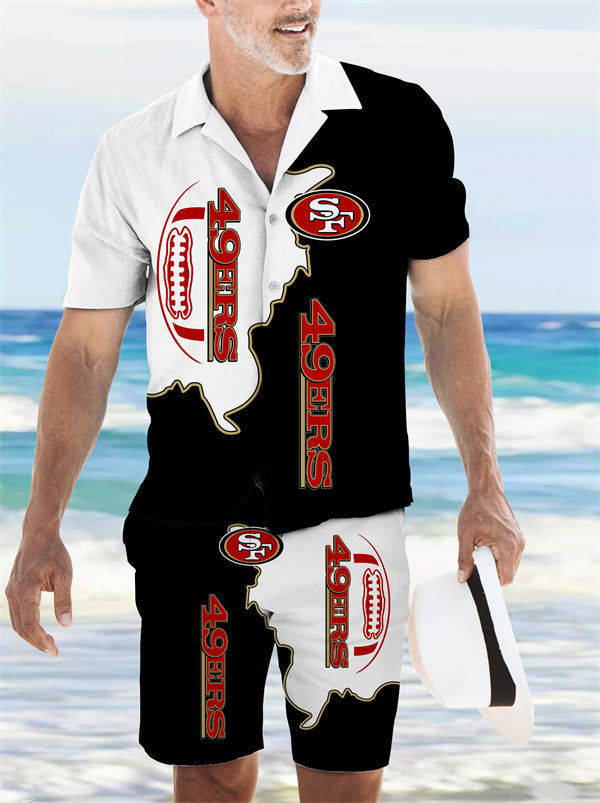 San Francisco 49ers Combo Hawaiian Shirt and Shorts AZBTHWSS000035