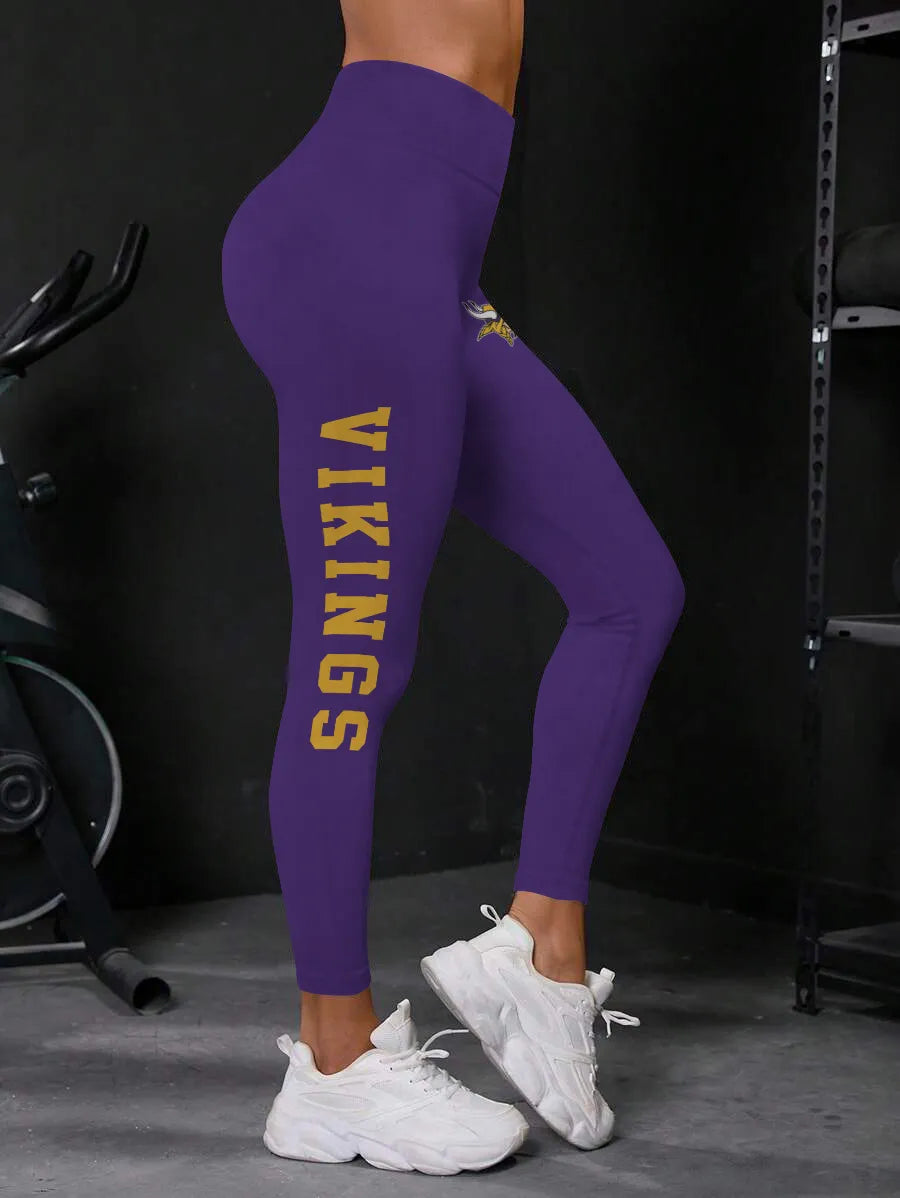 Minnesota Vikings High Waist Push Up Printed Leggings (2)