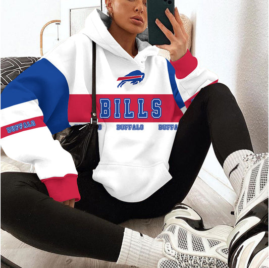 Buffalo Bills Printed Hooded Pocket Pullover Hoodie AZBTPH000122