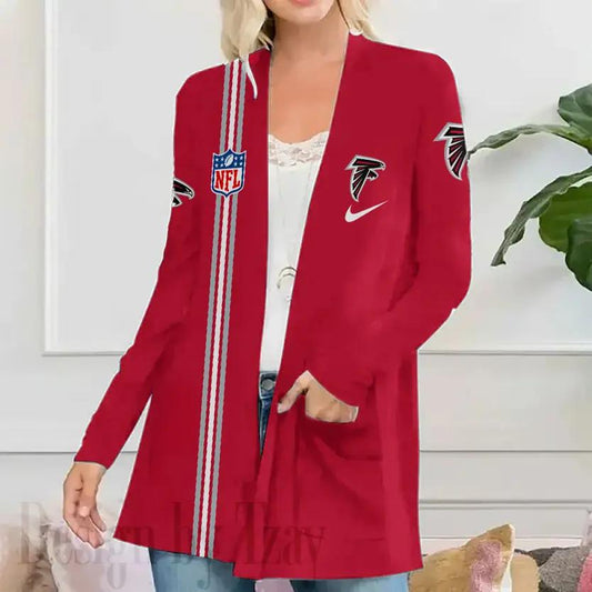 Atlanta Falcons Women Patch Pocket Cardigan BT008