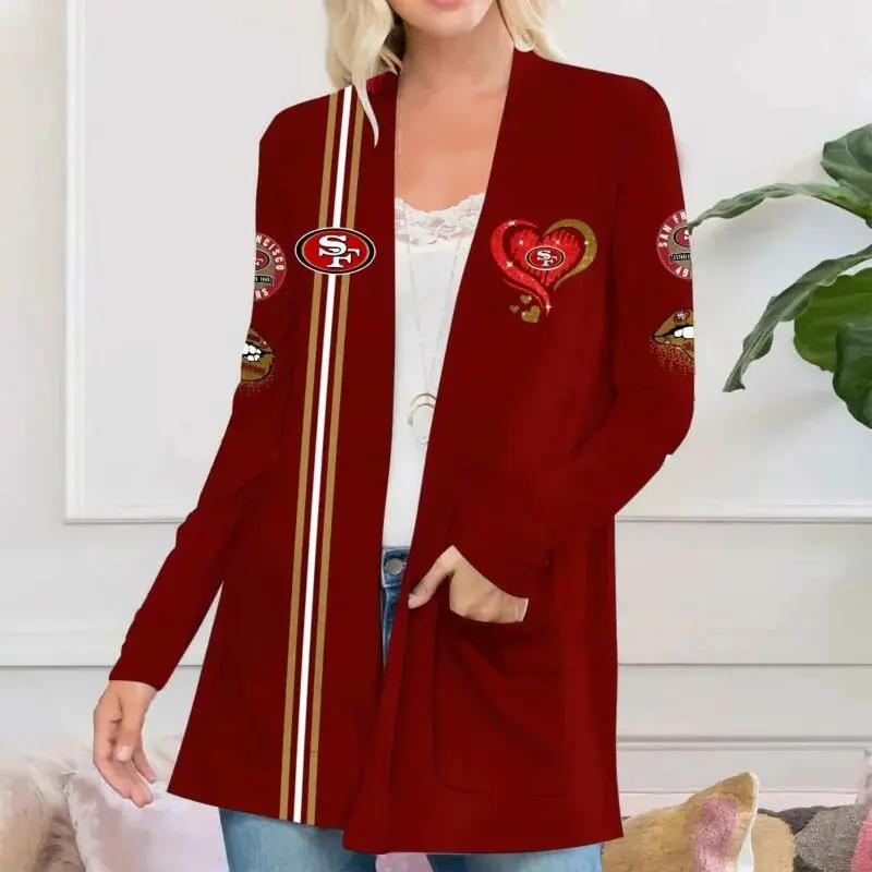 San Francisco 49ers Women Patch Pocket Cardigan BT169