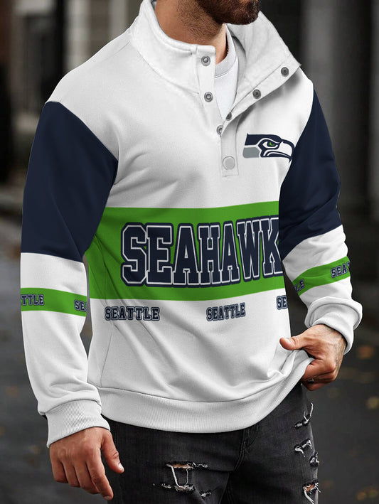 Seattle Seahawks Casual Colorful Stand Collar Sweatshirt AZBTSCSW000329