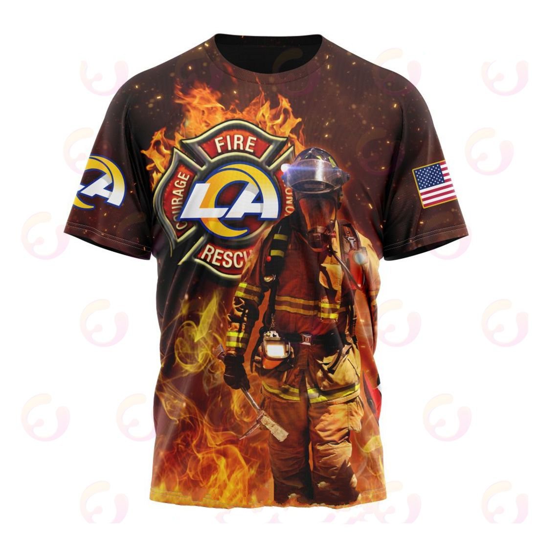 Los Angeles Rams Honor Firefighters – First Responders All Over Printed T-shirt Sweatshirt Hoodie AZCHD842