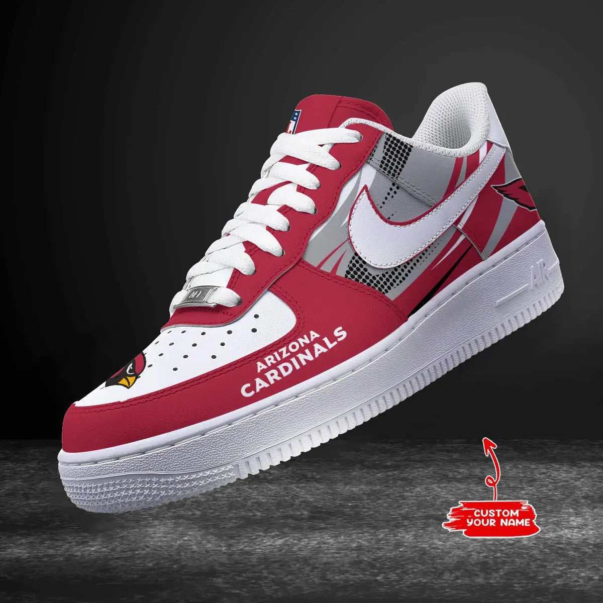 Arizona Cardinals Personalized AF1-1 Logo Pattern Sneakers AZBTAF1000216