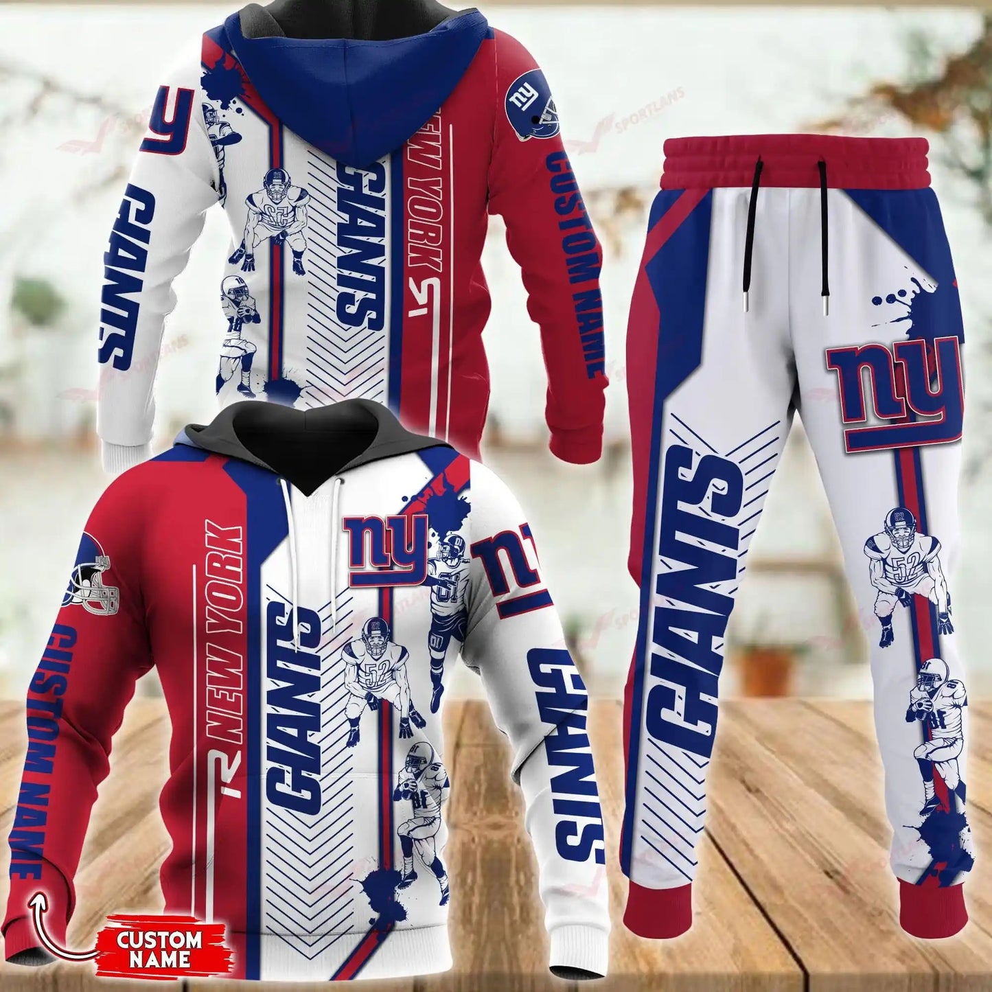 New York Giants Personalized Hoodie and Joggers BB624