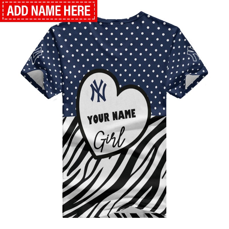 New York Yankees Personalized Summer V-neck Women T-shirt BG342